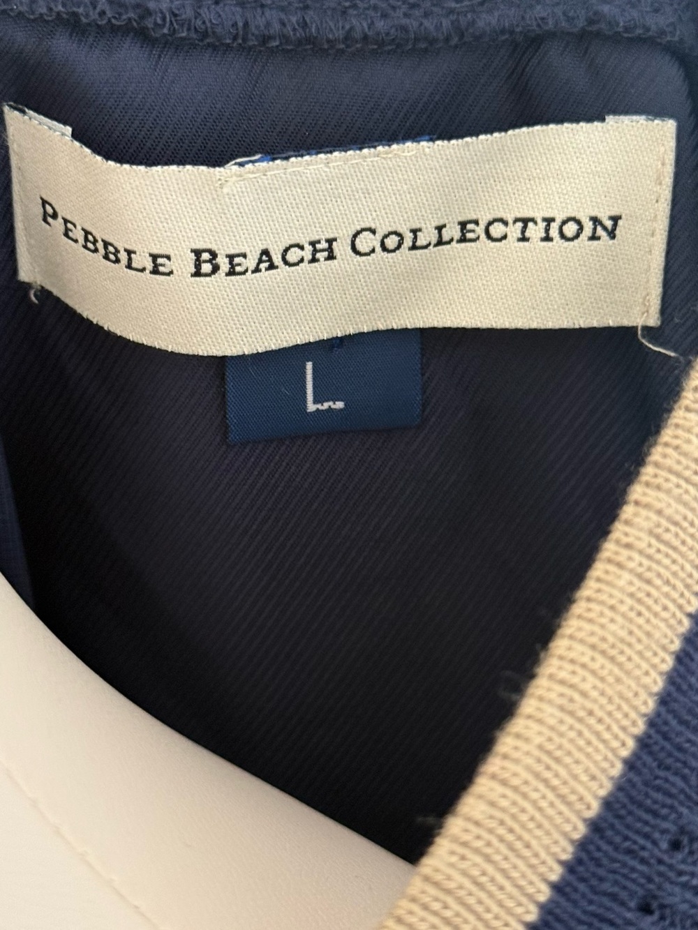Pebble Beach Collection Vintage Golf Vest Navy Blue Spanish Bay Size L Men - Picture 6 of 6